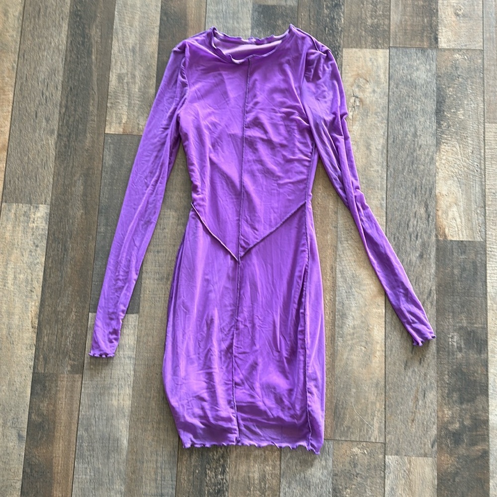 NEW purple mesh body con mini dress from SHEIN. Never worn. XXS.